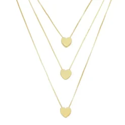 Colar 3 Voltas Dory Coração Folheado a Ouro 18k