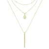 Colar 3 Voltas Lindy Medalha Santa Rita Folheado a Ouro 18k