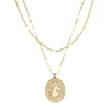 Colar 2 Voltas Medalha Unicórnio Enjoy And Dream Zircônia Folheado a Ouro 18k