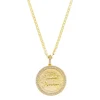 Colar Asha Medalha Tudo Passa Zircônias Folheado a Ouro 18k
