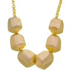 Colar Botões Geométricos Fosco Luiza Folheado a Ouro 18k