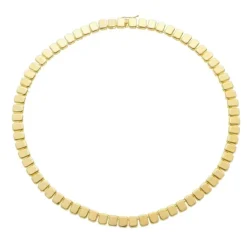 Colar Catarina Malha Metal Folheado a Ouro 18k