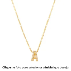 Colar Com Letra Inicial Folheado a Ouro 18k