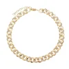 Colar Curto Alexia Elos Cravejados Zircônias Folheado a Ouro 18k