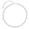 Colar Curto Celina Riviera Zircônias Gota Cristal Folheado em Ródio Branco