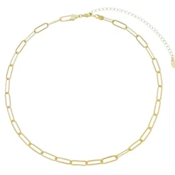 Colar Curto Lais Elos Texturizados Folheado a Ouro 18k