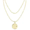 Colar de 2 Voltas Medalha Pequena Luz Zircônia Folheado a Ouro 18k