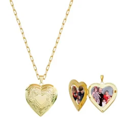 Colar de Coração Amore Relicário Folheado a Ouro 18k