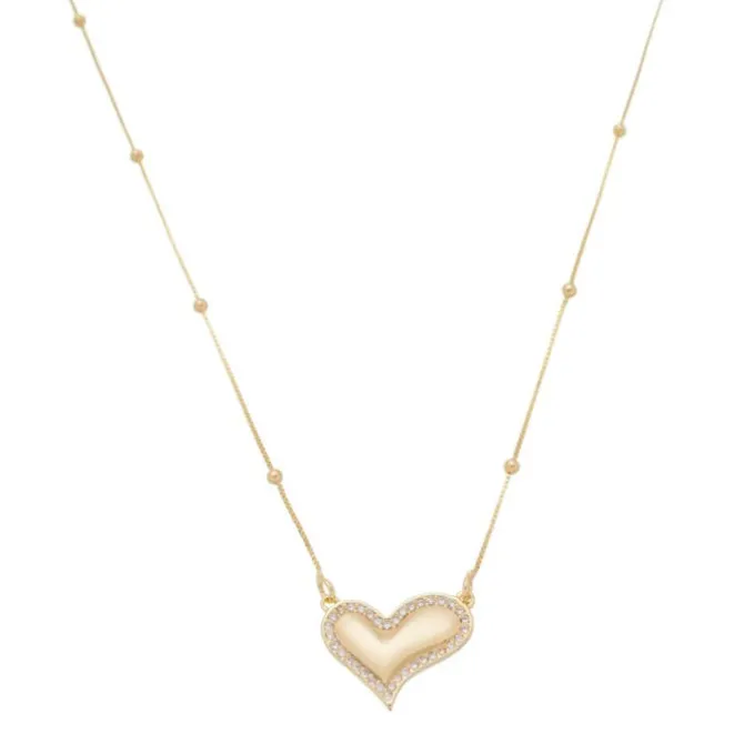 Colar de Coração Folheado a Ouro 18k