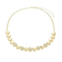 Colar de Coração Juline Zircônias Folheado a Ouro 18k