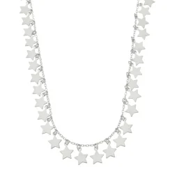Colar de Estrelas Mira Folheado em Ródio Branco