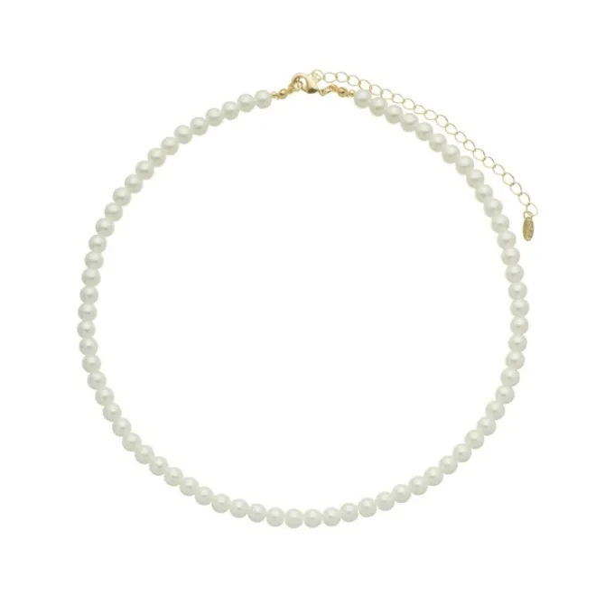 Colar de Pérolas Margaret Folheado a Ouro 18k