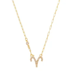 Colar de Signo Zircônias Folheado a Ouro 18k