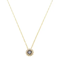 Colar Elis Ponto de Luz Zircônia Tanzanita Folheado a Ouro 18k