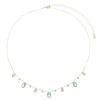 Colar Feminino Amie Zircônias Oval Acqua Folheado a Ouro 18k