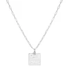 Colar Feminino Girl Power Folheado em Ródio Branco