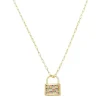 Colar Feminino Layla Cadeado Zircônias Coloridas Folheado a Ouro 18k