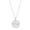Colar Feminino Medalha Mapa Mundi Sonhe Alto Folheado em Ródio Branco