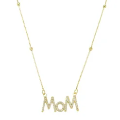 Colar Feminino Mom Zircônias Folheado a Ouro 18k