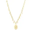 Colar Feminino Nossa Senhora das Graças Mini Medalhas Gotas Folheado a Ouro 18k