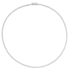 Colar Feminino Riviera Eugene 38 cm Zircônias Prata 925 Banhado em Ródio Branco