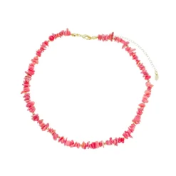 Colar Gisele Cascalho Pedra Natural Rosa