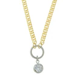 Colar Helena Zircônia Folheado a Ouro 18k e Folheado em Ródio Branco