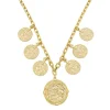 Colar Jade Medalhas Folheado a Ouro 18k
