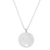 Colar Longo Medalha Ho’oponopono Folheado em Ródio Branco