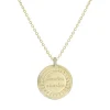 Colar Longo Medalha Vintage com Calma e com Alma Folheado a Ouro 18k