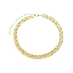Colar Luana Malha Trabalhada Folheado a Ouro 18k Piuka