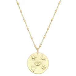 Colar Mandala Luz, Proteção, Energia e Sorte Folheado a Ouro 18k