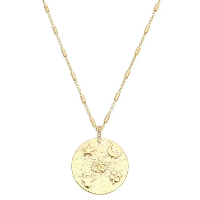 Colar Mandala Luz, Proteção, Energia e Sorte Folheado a Ouro 18k