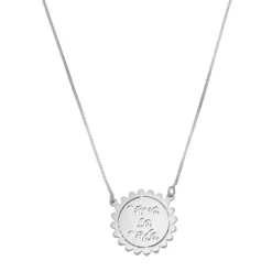 Colar Mandala Viva La Vida Folheado em Ródio Branco