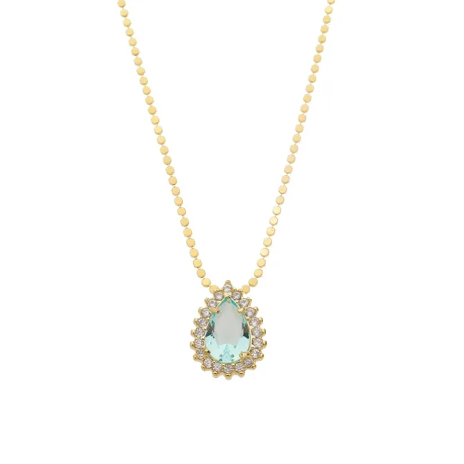 Colar Maria Fernanda Gota Zircônia Acqua Folheado a Ouro 18k