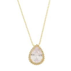 Colar Maria Fernanda Gota Zircônia Cristal Folheado a Ouro 18k