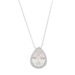 Colar Maria Fernanda Gota Zircônia Cristal Folheado em Ródio Branco