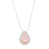 Colar Maria Fernanda Gota Zircônia Rosa Folheado em Ródio Branco