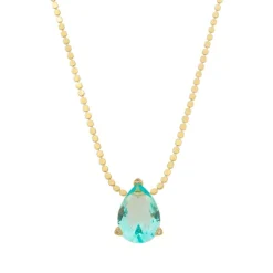 Colar Maria Sophia Gota Zircônia Acqua Folheado a Ouro 18k