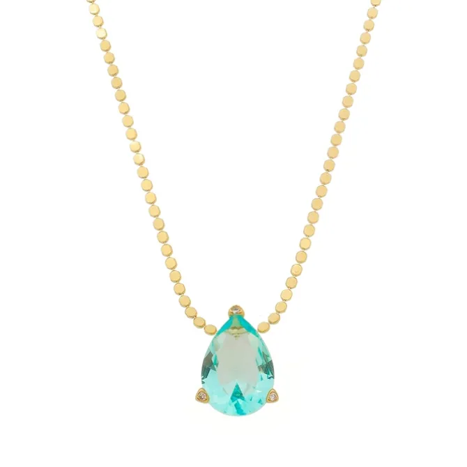 Colar Maria Sophia Gota Zircônia Acqua Folheado a Ouro 18k