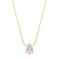 Colar Maria Sophia Gota Zircônia Cristal Folheado a Ouro 18k