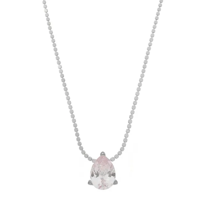 Colar Maria Sophia Gota Zircônia Cristal Folheado em Ródio Branco