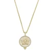Colar Medalha Anjo da Guarda Zircônias Folheado a Ouro 18k