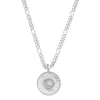 Colar Medalha Concha Mar Doce Lar Folheado em Ródio Branco