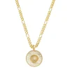 Colar Medalha Concha Mar Doce Lar Folheado a Ouro 18k