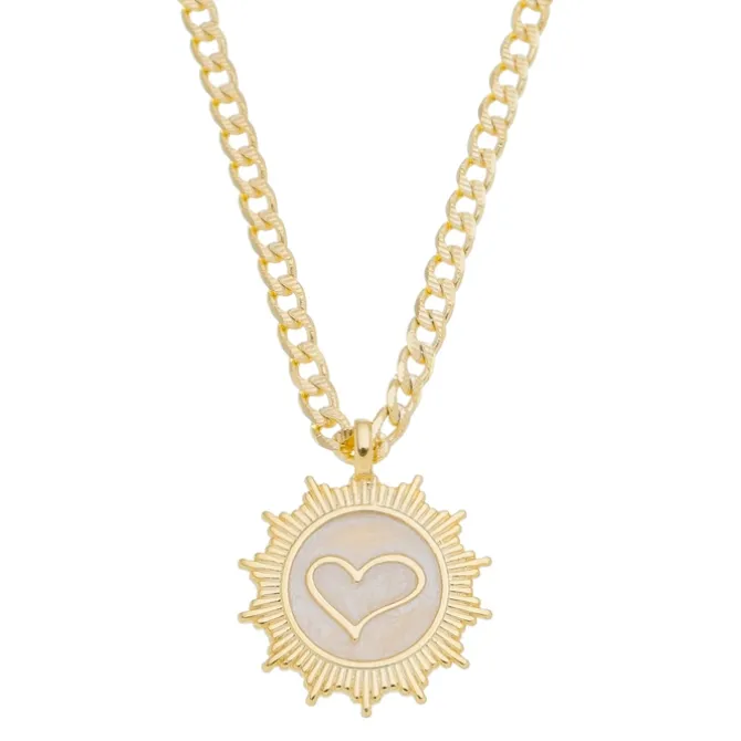 Colar Medalha de Coração All We Need Is Love Folheado a Ouro 18k