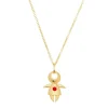 Colar Menina Ponto de Luz Pink Folheado a Ouro 18k
