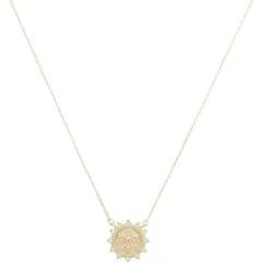 Colar Mini Medalha Espírito Santo Zircônias Folheado a Ouro 18k