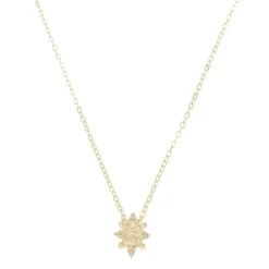 Colar Mini Medalha Nossa Senhora do Carmo Zircônias Folheado a Ouro 18k