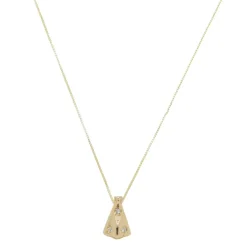 Colar Nossa Senhora Aparecida Zircônias Folheado a Ouro 18k